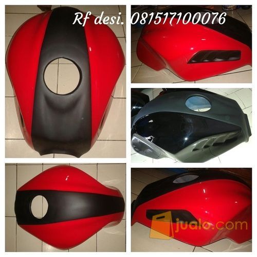 Kondom Tangki Ninja 250Fi Model M1 Kombinasi  Hitam Doff 