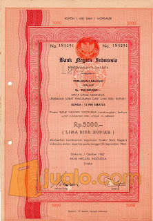 Surat Obligasi Tahun 1962 Sebesar 250 Jt