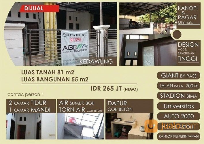 Dijual Rumah Pinggir Jalan Evakuasi