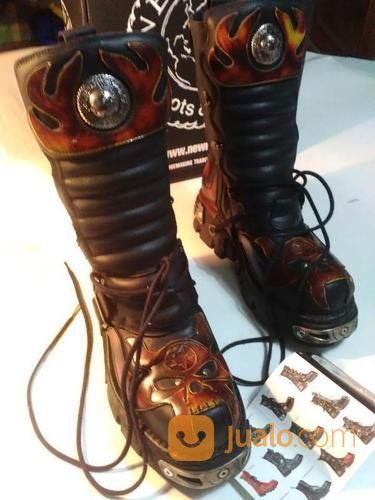  Sepatu  Boot  Rock  NEW Rock  M 107 S1 DEMON FLAME BOOTS  