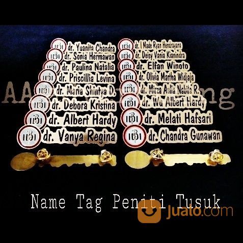 Nama Dada Name Tag Lencana Pin Kuningan Surabaya  Jualo