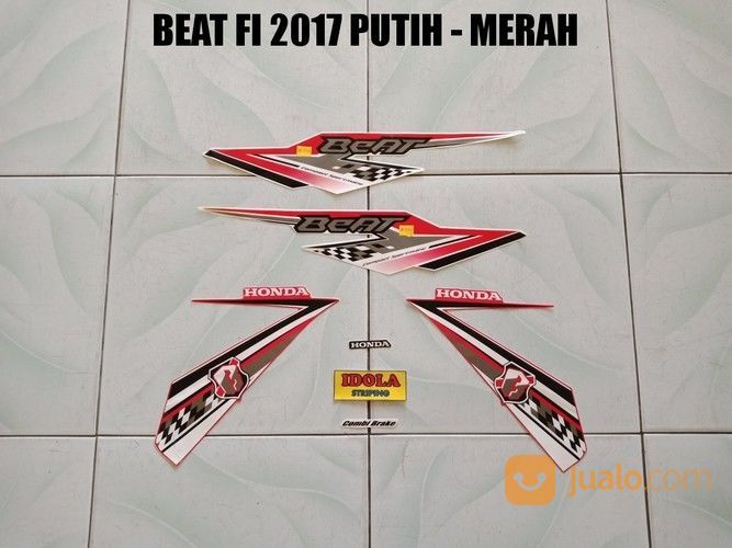 Striping Beat Fi 2017 Putih Merah Jambi Jualo