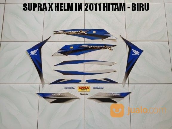 Striping Supra X Helm In 2011 Hitam Biru Jambi Jualo