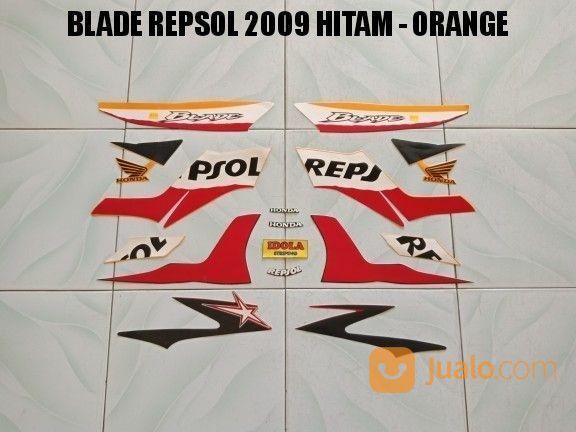 Striping Blade Repsol 2009 Hitam Orange Jambi Jualo