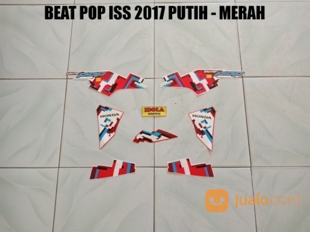 Striping Beat Pop Iss 2017 Putih Merah Jambi Jualo