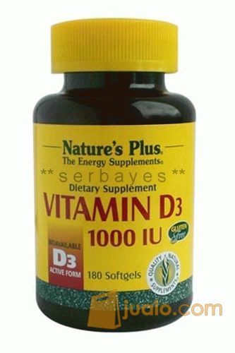 8367a Suplemen Nutrisi Vitamin Mineral Nature Plus Vitamin D3 1000 Iu Isi 180