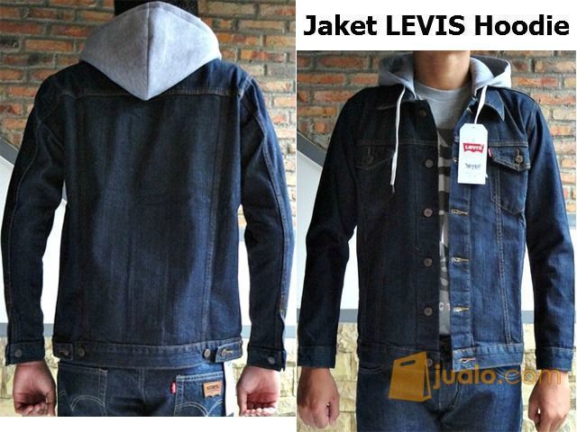 Jaket Ariel Jeans Levi's Hoodi Biru Dongker  Bandung  Jualo