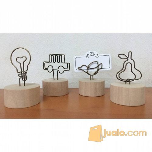 Yw14 Home Decor Wooden Card Holder Pajangan Kayu Tatakan Kartu Nama