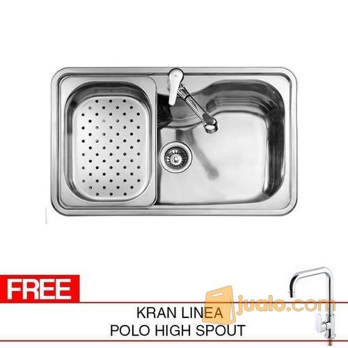 Kitchen Sink Dapur  Bahia 1B GRATIS Kran Linea By Teka 